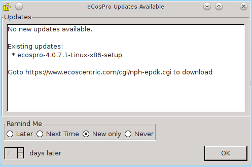 eCosPro Updates Available