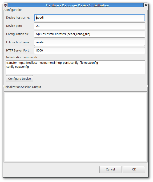 Hardware Debugger Device Initialization