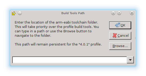 Build tools dialog