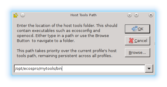 Host tools dialog